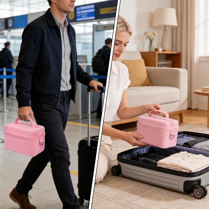 casmilee Camera Case for Sony Alpha ZV-E10 Alpha a6400/ a6700/ a6100/ a6000/ a6600/ a6500 Mirrorless Digital Camera, Hard Travel Bag with a Shoulder Strap for Lens & Accessories (Pink, Large) - Image 8