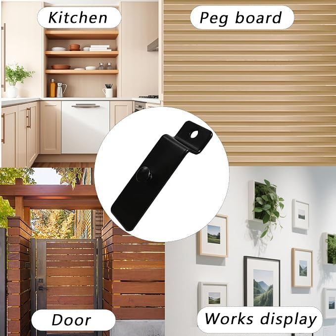 12Pcs Utility Hooks, Heavy Duty Black Metal Slatwall Hooks, Slatwall Accessories for Kitchen Peg Board, Panel Wall Hangers, Gridwall Hooks for Commercial Office Display Picture Photo Painting - Image 7