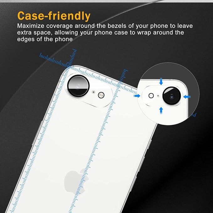 3 Pack Camera Lens Protector for iPhone 16e / iPhone 17e | Tempered Glass,Anti-Fingerprint,9H Hardness,Scratch Resistant,Easy to Install,Bubble Free,HD Clarity - Image 3