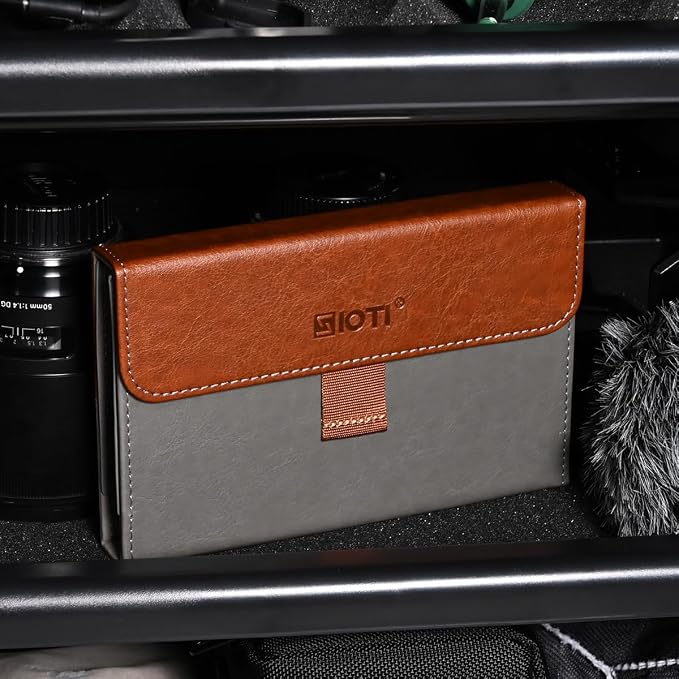 SIOTI Camera 100 * 100mm Square Filter Case 3 Pockets, Leather Filter Pouch, Compatible with 100mm*150mm Square ND/GND/Colorful Filter - Image 2
