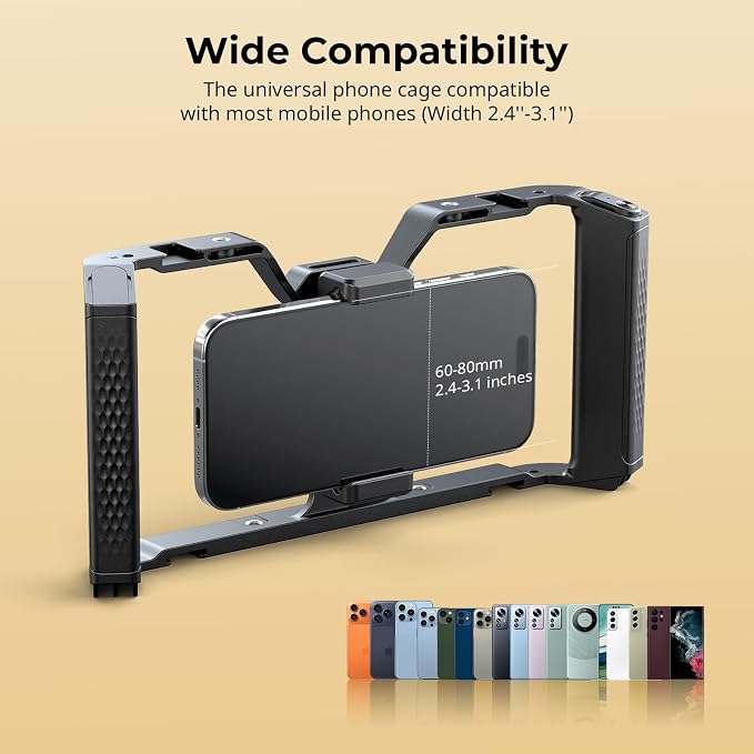 SmallRig IG-02 Wireless Control Universal Phone Cage for Short Video Starters, Dual Handgrip Smartphone Video Rig with Cold Shoe Mount, for iPhone 17 16 & Android, for Creators Vlogging-5356 - Image 5
