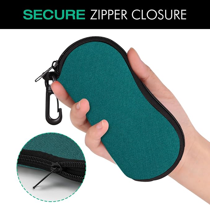 MoKo Sunglasses Soft Case Ultra Light Neoprene Zipper Eyeglass Case for Men Women - Image 5