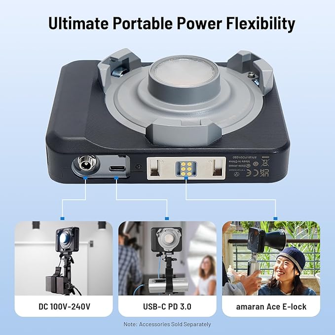 amaran Ray 60c RGB Video Light,60W Portable Studio Light IP54 Bowens Mount | CCT 1,800K-20,000K,3910Lux/1m,w/Softbox Portable Bag for Vlog,Live Streaming,Weddings, Events, Conventions - Image 5