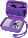 Comecase Digital Camera Case for Kodak PIXPRO FZ45 FZ55, Dark Purple | Fits Cameras up to 4.33 x 3.07 x 2.3 in, Pre-Cut Foam, Elastic Strap&Hand Strap, Mesh Pocket for Accessories, Case Only by COMECASE