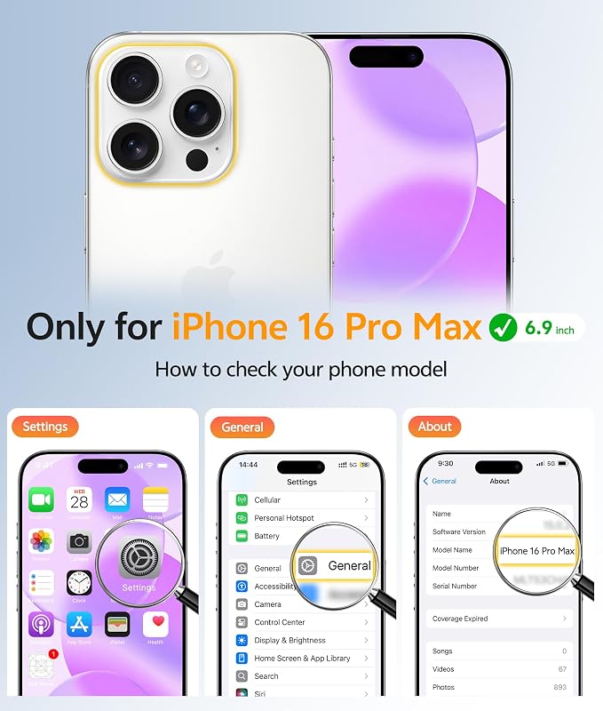 FNTCASE for iPhone 16 Pro Max Case, Fit for Magsafe, Glass Screen Protector | Full Camera Protection, Translucent Matte, 14FT Military Grade Drop Proof, Shockproof Protective Phone Cover, Purple - Image 2