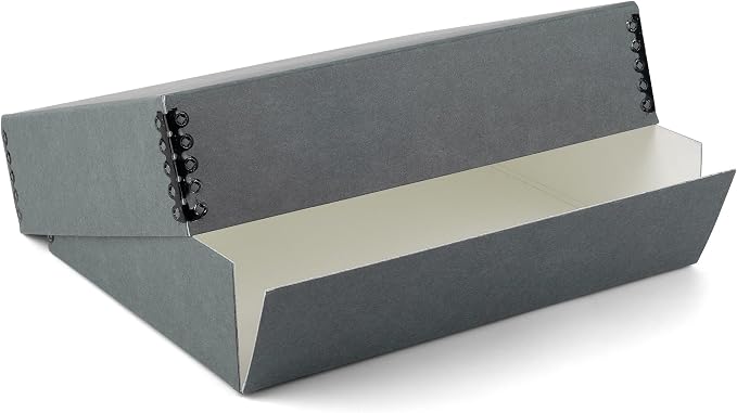 Lineco Museum Archival Storage Box, Drop Front, 16.75x20.75x3 in, Gray | Acid-Free with Metal Edge, Preserves Picture Longevity, Organize Photos, Newspapers, Prints, Documents, Crafts, DIY by Lineco