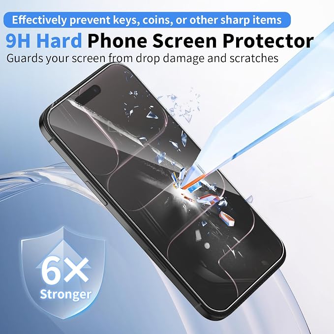 Front Screen and Back Protector for iPhone 17 Air + Camera Lens Protector | (2+2+2+1) 9H Hardness, Easy to Install with Alignment Tool, Anti-Fingerprint - Image 6