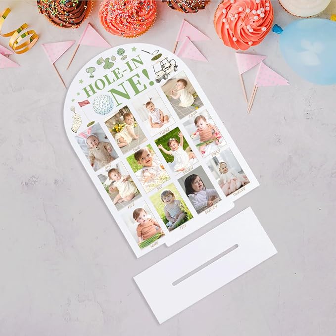 My First Year Photo Board Baby Milestone Signs One Year of Baby Photo Board, Best Babies Keepsake 10x14 Inches Acrylic Sign Decor Fits 2" x 3" Photo A19 - Image 6