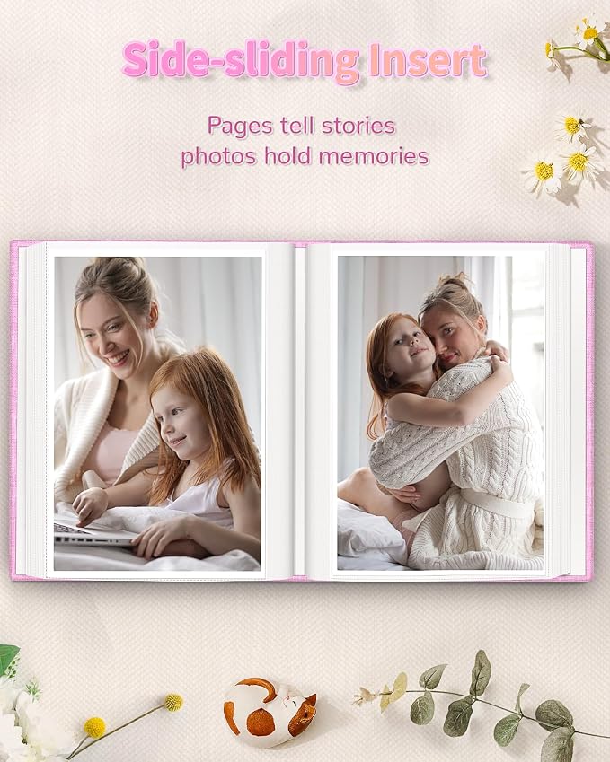 Artfeel Photo Album 4x6 with 100 Pockets,Slip-in Picture Albums,Linen Cover Memory Book with Front Window,White Page Vertical Photo Book for Wedding,Family,Anniversare,Baby,Vacation - Image 5