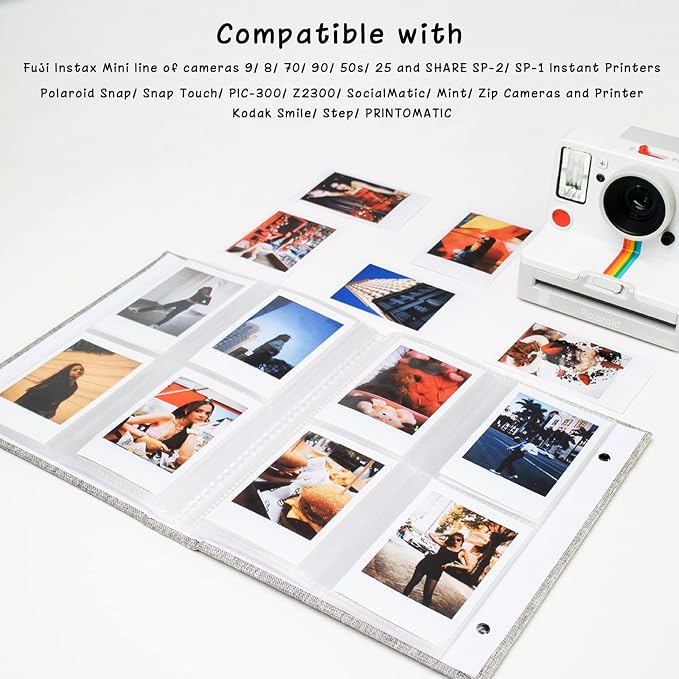 Mini Photo Album (2-Pack) for 2x3" Instax Mini & Polaroid Photos – Each Linen Album Holds 208 Photos - Image 5