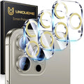 UniqueMe for iPhone 15 Pro/15 Pro Max Camera Lens Protector Bling Golden | 3 Pack-Drop Protection, Case Friendly, 9H Tempered Glass, Camera Cover Screen, Update New Version by UniqueMe