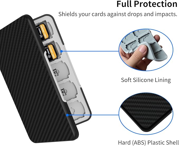 Memory Card Case with 40 Card Slots for SD and Micro SD Cards | Portable SD Card Holder, Hard ABS Shell with Soft Silicone Lining, Precise Card Slots,Magnetic Closure for daily travel - Image 3