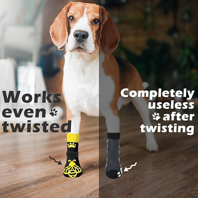 EXPAWLORER Anti Slip Dog Socks to Prevent Licking Paws, Dog Shoes for Hot Pavement, Dog Booties for Small Medium Large Senior Dogs, Traction Control Boots & Paw Protectors for Hardwood Floors - Image 3