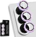 for Samsung Galaxy Z Fold 8 Ultra Camera Lens Protector, Individual Metal Ring Tempered Glass Lens Cover, [Strong Adsorption] Scratch Resistant Ultra-Thin HD Clear Lens Cover, 1 Set-Purple Sparkly by Btscase