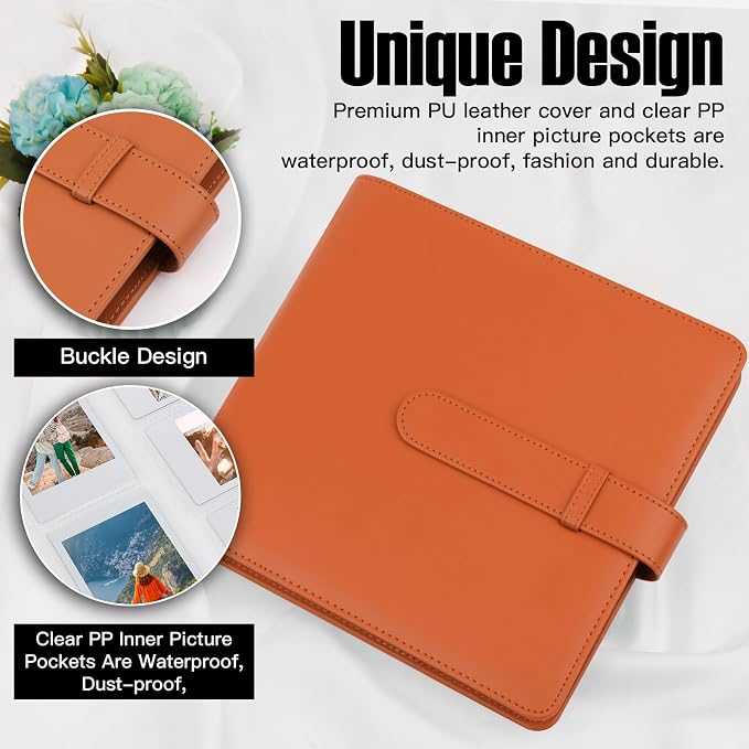 Veicevol 360-Pocket Album for Instax Mini & Polaroid 2x3 inch Photos, Black | Designed for Instax Mini and Polaroid 2x3 Photos, PU Leather Cover, Horizontal & Vertical Pockets, Wedding Birthday Travel - Image 3