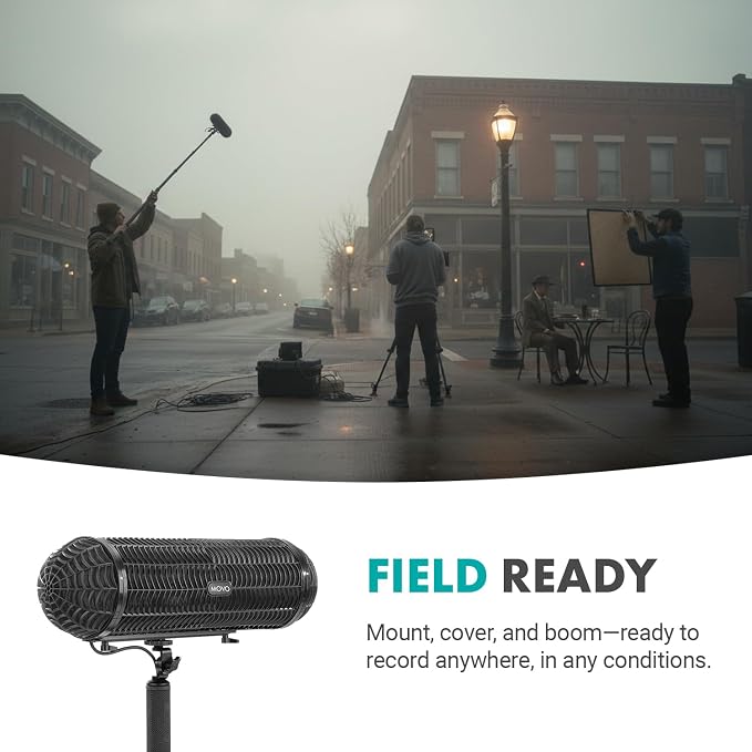 Movo Location Sound Production Bundle for Shotgun Microphones - Includes 9.8-foot CMP-17C Boom Pole with Integrated XLR Cable and Blimp Windshield/Vibration Protection System - Image 4