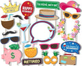 Retirement Photo Booth Props Kit - 20 Pack Party Camera Props Fully Assembled by BirthdayGalore