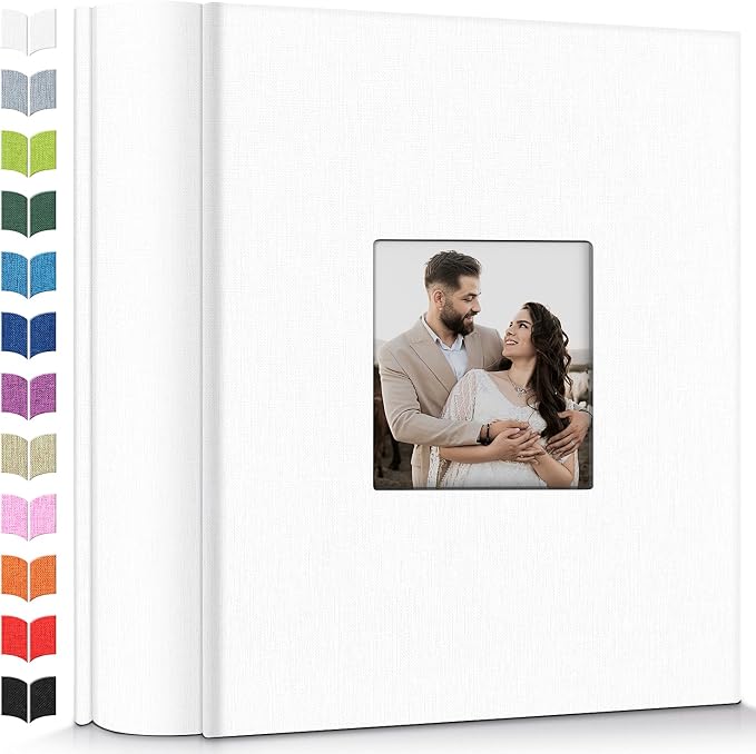 Artfeel Photo Album 4x6 with 1000 Pockets,Slip-in Picture Albums,Linen Cover Memory Book with Front Window,White Page Vertical Photo Book for Wedding,Family,Anniversare,Baby,Vacation by Artfeel