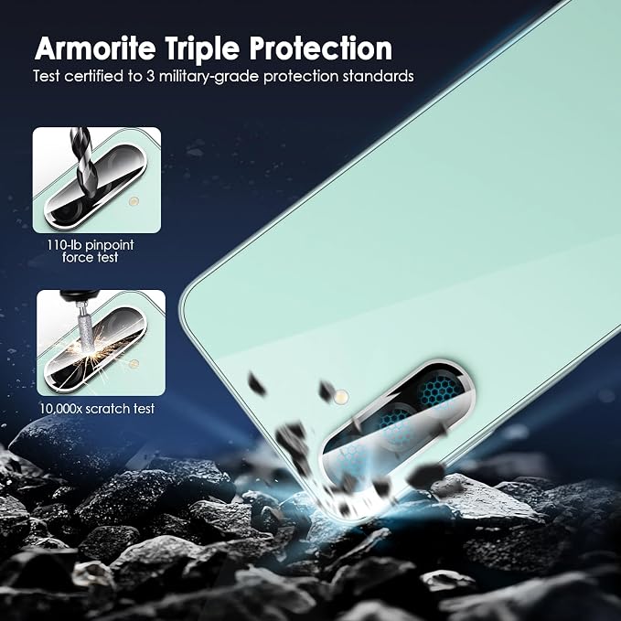 Camera Lens Protector for Samsung Galaxy A26 & A36 & A56, Black | AR+AF, 9H Tempered Glass, Individual Metal Ring, Anti Glare, Fall Protection, Camera Screen Cover - Image 3