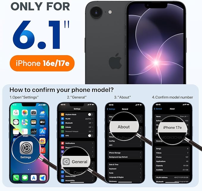 miracase Magnetic for iPhone 17e Case & iPhone 16e Case, [Soft Anti-Scratch Microfiber Lining], Compatible with MagSafe, Silicone Shockproof Protection Phone Case for iPhone 17e/16e, Chocolate - Image 8