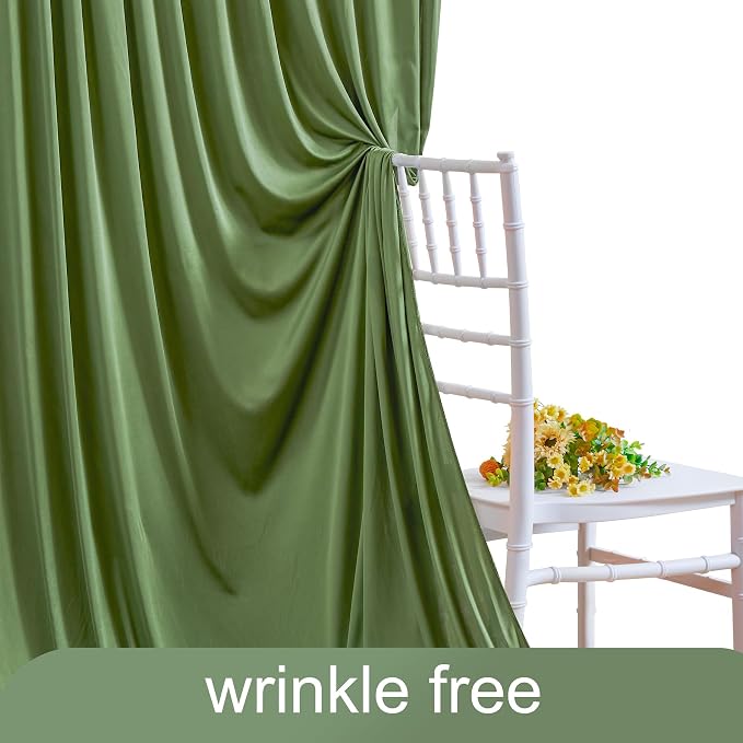 4 Panels Valley Green Backdrop Curtain for Parties Wrinkle Free Dark Green Photo Curtains Backdrop Drapes Fabric Decoration for Baby Shower Birthday Party Photography 20ft(W) x 10ft(H) - Image 7