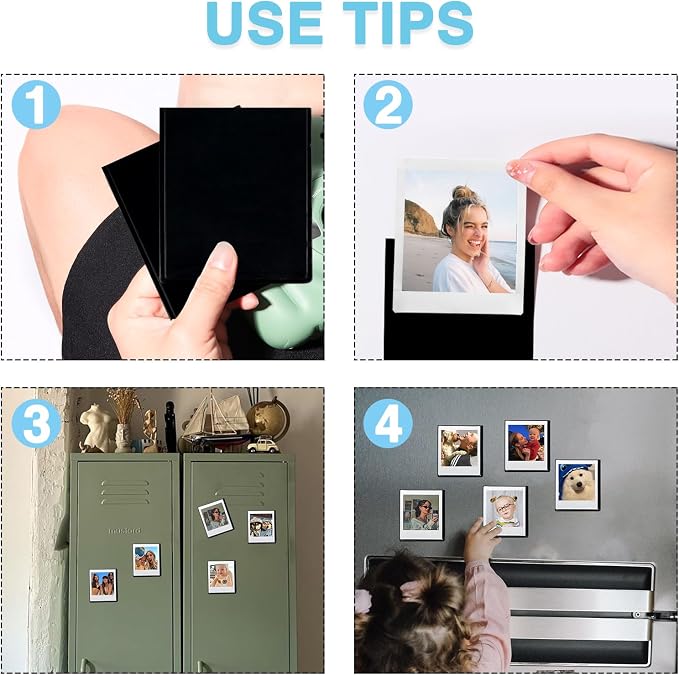 WOGOAZN Magnetic Picture Frame for Fujifilm Instax Square Instant Camera | Square Magnetic Photo Frames for Instax Square SQ40/10/20 Instant Camera 2.9x3.4 Inch Films, frame for fridge, Black, 30 Pack - Image 5