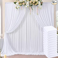 60ftx10ft Wrinkle Free White Backdrop Curtains for Parties, Silky Polyester Photo Backdrop Drapes 12 Panels 5x10ft Back Drop Cloth for Wedding Birthday Baby Shower Photography Background by ENJOYYOURPARTY