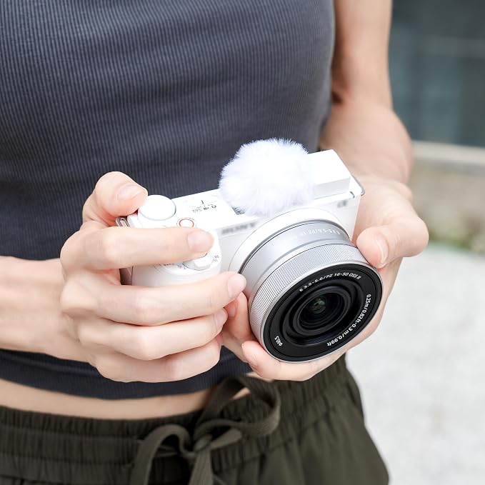 JJC Cold Shoe Wind Muff for Sony ZV-E10 II ZVE10 ZV-1F ZV-1 II ZV-E1, White | Furry Windshield Wind Shield, Microphone Puff, Shoe Adapter Mount Holder for LED Light Mic Attachment, Vlogging Accessories - Image 8