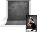 UrcTepics 6x8ft Dark Grey Abstract Textured Backdrop. Personal Headshot, Family Portrait, Studio Black Vintage Fabric Background. by UrcTepics