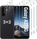 3+3 Pack for Samsung Galaxy A37 5G Screen Protector + Camera Lens Protector | 9H Tempered Glass, Anti Scratch, Easy Installation, Bubble Free, HD Clarity, Case Friendly by Gliansen