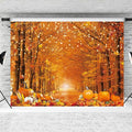 12x8FT Fall Photo Backdrop for Photography Thanksgiving Day Friendsgiving Autumn Forest Scenery Maple Leaves Background Pumpkin Party Decorations Banner Photo Props by Fluzimir