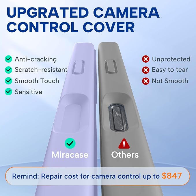 miracase Magnetic for iPhone Air Case, Compatible with MagSafe, Integrated Silicone Camera Control Cover, 3.0mm Thicken Shockproof Drop Protection Phone Case for 17 Air,Light Purple - Image 3