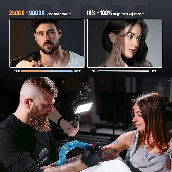 NEEWER Basics LED Selfie & Tattoo Light Compatible with iPhone, Clip on CPL Filter/Tripod Stand/Phone Holder, Fill Lighting Remove Reflection for Art Food Jewelry Photography Video Recording, BL120B | Clip on CPL Filter/Tripod Stand/Phone Holder, Fill ... - Image 3
