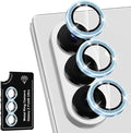 for Samsung Galaxy Z Fold 8 Ultra Camera Lens Protector, Individual Metal Ring Tempered Glass Lens Cover, [Strong Adsorption] Scratch Resistant Ultra-Thin HD Clear Lens Cover, 1 Set-Blue Sparkly by Btscase