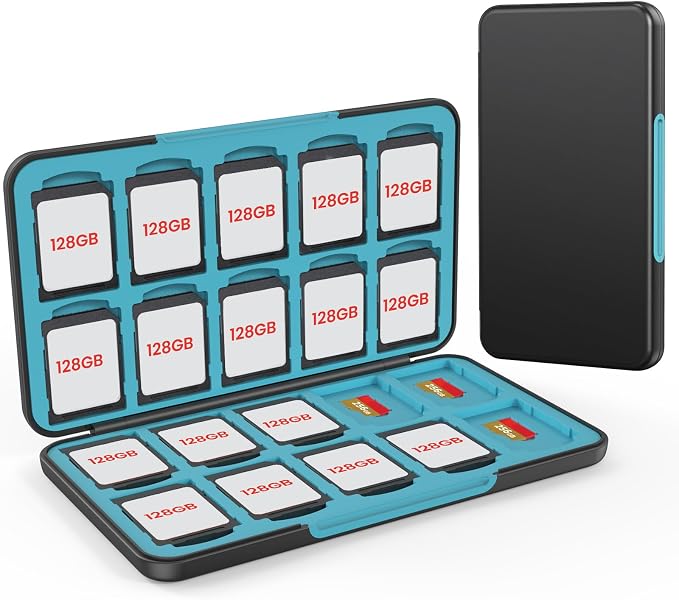 HEIYING SD Card Holder with 40 Precise Slots for SDXC SDHC Micro SD Cards | Portable SD Card Case, Hard ABS Shell with Soft Silicone Lining, Precise Card Slots,Magnetic Closure for Neat Storage by HEIYING
