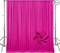 10ft x 10ft Fluorescent Fuchsia Backdrop Curtains for Parties, Polyester Fabric Backdrop Drapes with Rod Pockets for Weddings, Birthday, Halloween, Christmas Party Background Curtain, 2 Panels by Tisspoms