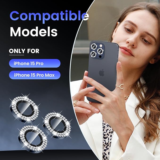 Tensea Camera Lens Protector Compatible for iPhone 17 Pro Max/17 Pro/15 Pro Max/15 Pro/16 Pro Max/16 Pro/14 Pro Max/14 Pro, Metal Tempered Glass Cover Camera Screen Protector Accessories,Case Friendly - Image 2