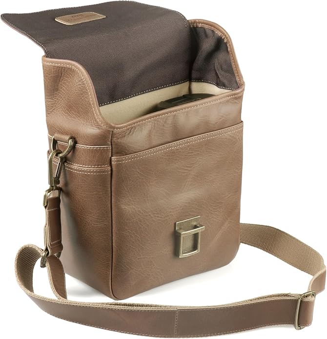 MegaGear Genuine Leather Camera Messenger Bag Mirrorless Portable electronic device cover - Image 3