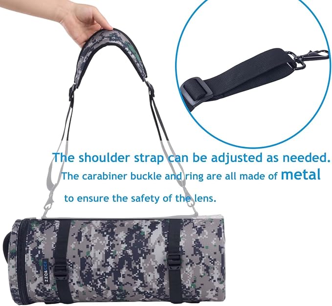 ZZQ&CCF Camera Lens Case Pouch Bag for NIKON NIKKOR Z 180-600mm f/5.6-6.3 VR Water Resistant Protective Camera Lens Pouch for Telephoto Zoom #Black Camo - Image 4