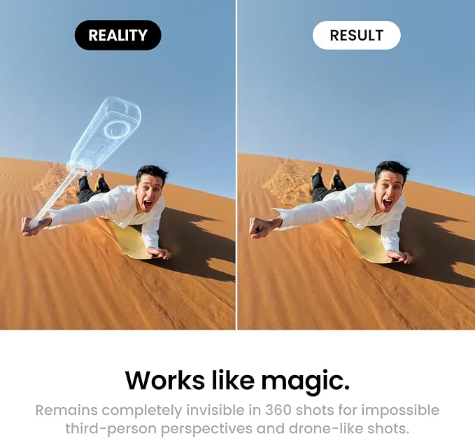 Insta360 Foldable 2-in-1 Selfie Stick Remote Kit with Invisible Stick, Built-in Tripod, Ideal for Vlogging, Hiking, Group Shots, Supports X5, X4 Air, X4, X3 Action Cameras - Image 7