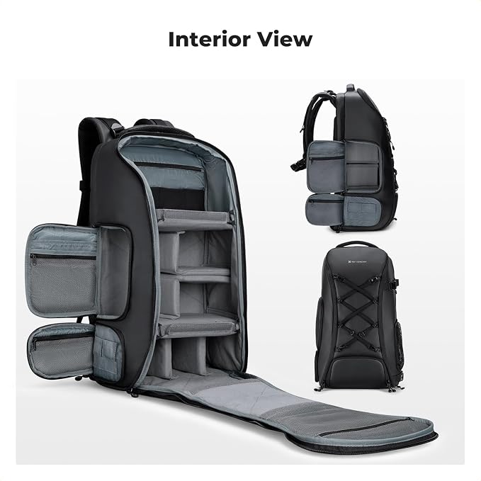 K&F CONCEPT Camera Backpack,30L Large Capacity Camera Bag for Photographers | Raincover, 16 Inch Laptop Compartment, Compatible for Canon/Nikon/Sony/DJI Mavic Drone, Travel, B12 - Image 8