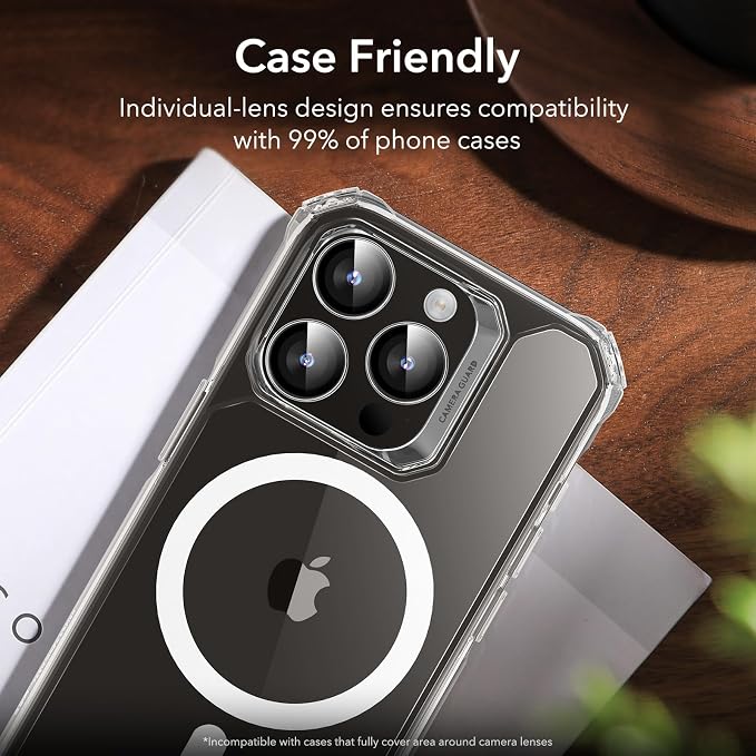 ESR 2 Pack Camera Lens Protector for iPhone 15 Pro Max/15 Pro/14 Pro Max/14 Pro, Ultra-tough HD Individual Lens Protectors, Scratch Resistant, Ultra-thin Tempered Glass, Armorite Series, Clear | Individual Camera Cover, 9H Tempered Glass, Original Came... - Image 7