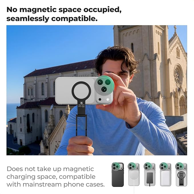 K&F CONCEPT Snap-On CPL Filter Compatible with iPhone 17 Pro Max/17 Pro | 9.5g Ultra-Lightweight Polarizing Filter with Snap-on Deco Mount, AGC Glass 28-Layer Coating Anti-Reflection, FA301 - Image 3