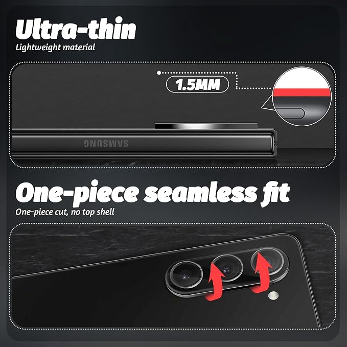 (3 Pack) Orzero Camera Lens Protector Compatible for Samsung Galaxy Z Fold 5 5G, Protector de Cámera 9H Tempered Glass for Crystal Imaging and Whole Module Protection - Image 5