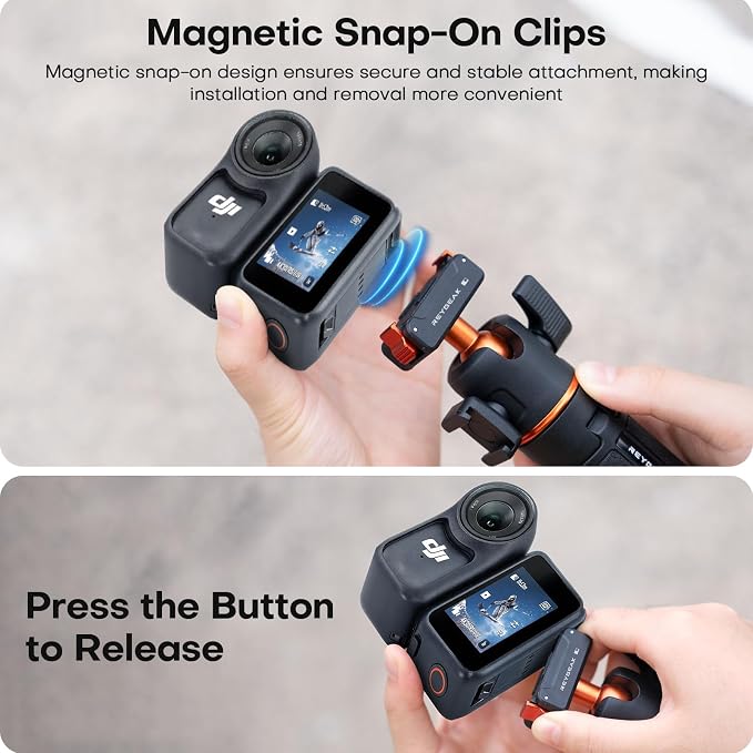 REYGEAK 21" Action Camera Tripod 360° Ball Head for DJI Osmo Nano/Action 6 | 21.6in extendable selfie stick for vlogs, with cold shoe, magnetic and quick release design, for DJI Osmo Nano Action 6 - Image 7