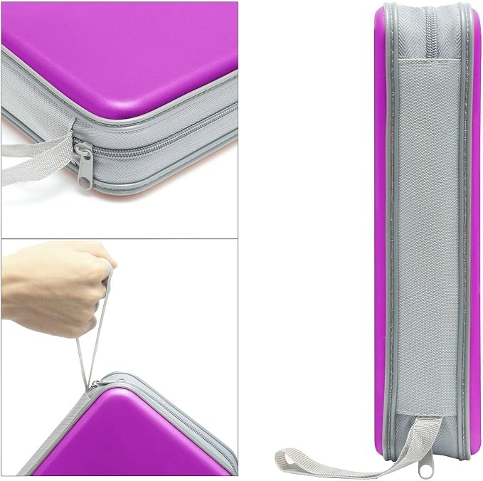 Siveit CD DVD Cases 96 Capacity Disc Storage Binder for Car(Purple) | Hard Plastic CD DVD Disc Cases Storage Binder Wallet for Car Home Office Travel - Image 3
