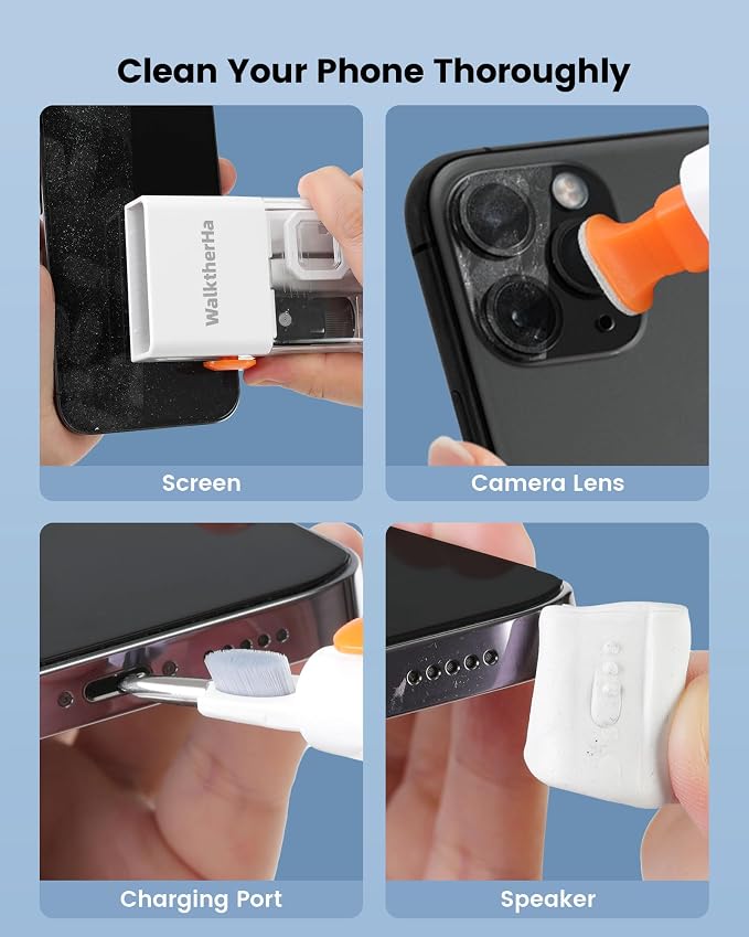 20-in-1 AirPod Cleaning Kit Pro 4 3 2 1 Cleaner Tool for Earbud Phone | Multifunction Deep Cleaning Headphones Keyboard Screen with Soft Brush, Metal Tip, Flocking Sponge, 15ml Spray, Cloth, Putty - Image 6