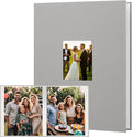 11x14 Photo Album Holds 64 Photos, Linen Cover Art Portfolio 11x14, Photo Album Art Portfolio Folder with Clear Plastic Sleeves for Kids & Artists Artwork Drawing(Grey) by Niselity