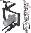 Universal Aluminum Alloy DSLR Mirrorless Camera Camcorder Stabilizer Extension Cage Mount for Mic Monitor Light, Movie Making Rig YouTube Tiktok Vlogging Video Kit w/Phone Holder for Canon Sony Nikon by Fantaseal