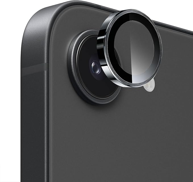 SiHPuoy 3pcs Camera Lens Protector for iPhone 17e/16e, Tempered Glass,Black | 9H+ Hardness, Military Grade Shatterproof, Anti-Scratch, Case Friendly, HD Metal Camera Cover, Does not Affect Night Shots by SiHPuoy